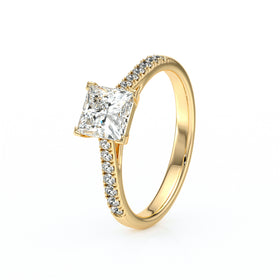 Solitaire accompagné diamant Divine Idylle - 27