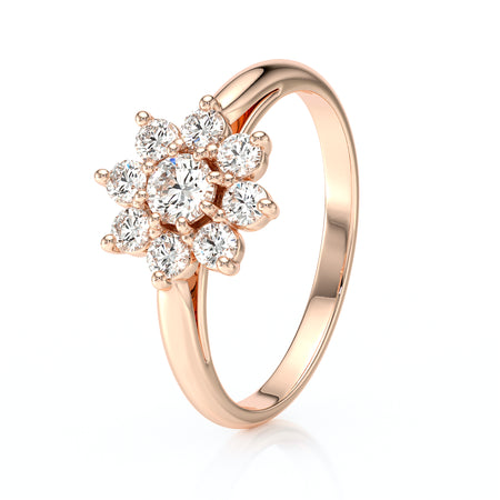 Bague entourage diamant Marguerite - 1