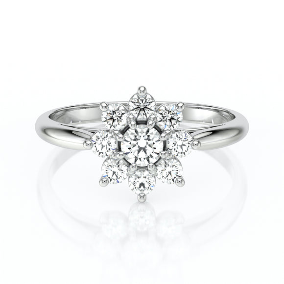 Bague entourage diamant Marguerite - 1