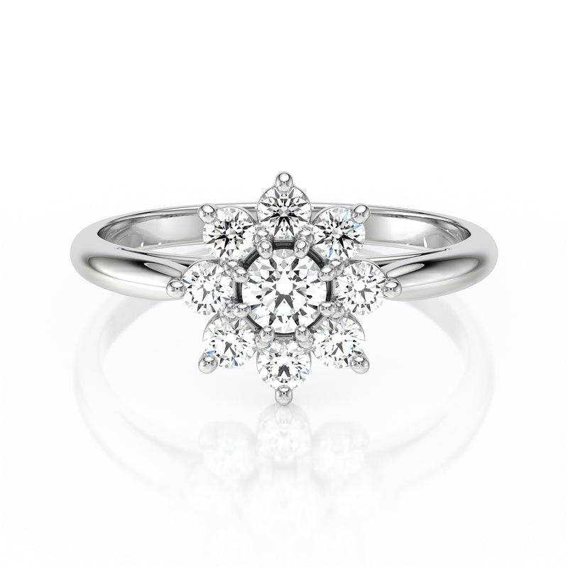 Bague entourage diamant Marguerite - 1