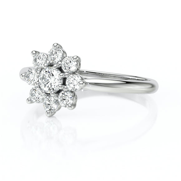 Bague entourage émeraude et diamant Marguerite - 1