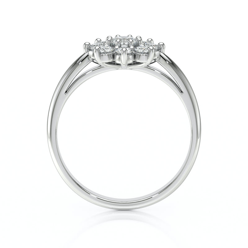 Bague entourage diamant Marguerite - 1