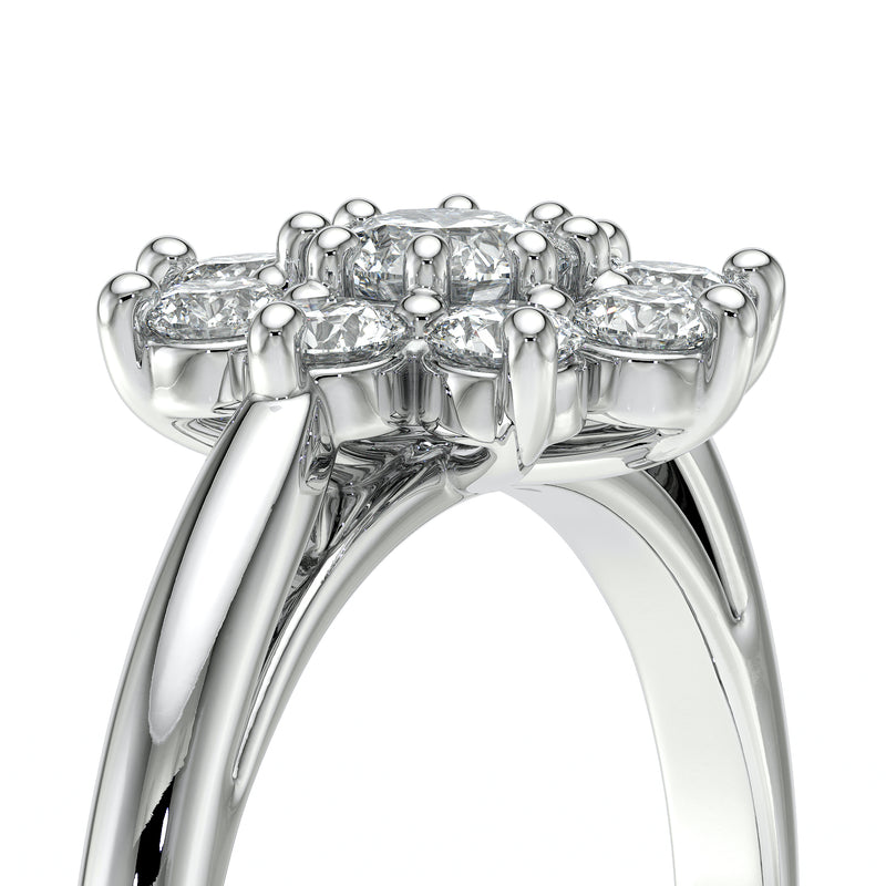 Bague entourage diamant Marguerite - 1