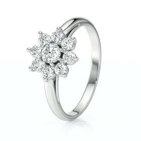 Bague entourage diamant Marguerite - 1