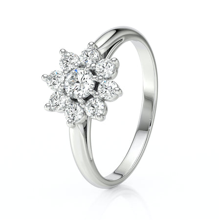 Bague entourage diamant Marguerite - 1