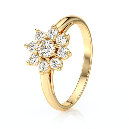 Bague entourage diamant Marguerite - 1