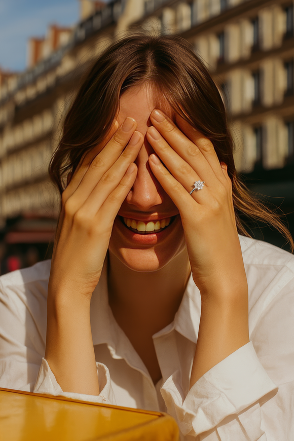 Bague entourage émeraude et diamant Marguerite - 1