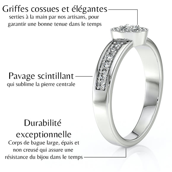 Bague entourage saphir et diamant Pour la Vie - 3