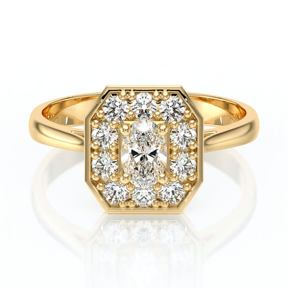 Bague entourage émeraude et diamant Pour la Vie - 5