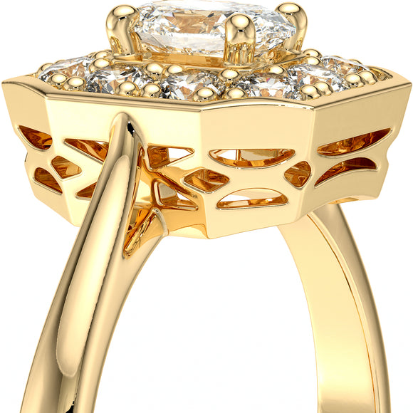 Bague entourage émeraude et diamant Pour la Vie - 5