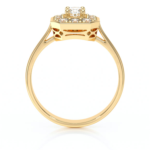 Bague entourage émeraude et diamant Pour la Vie - 5