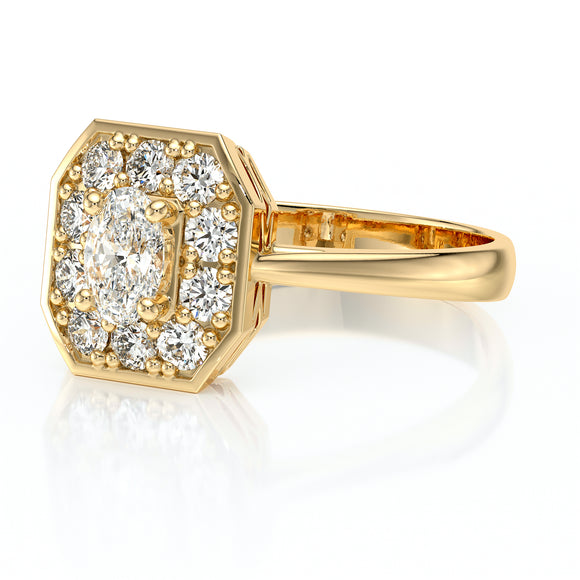 Bague entourage émeraude et diamant Pour la Vie - 5