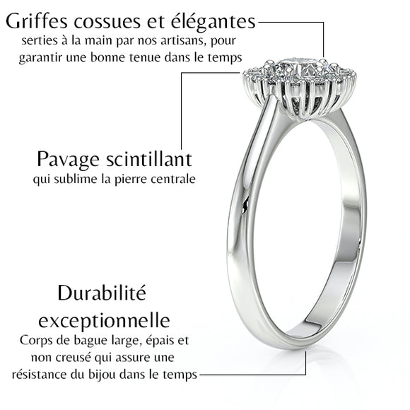 Bague entourage rubis et diamant Pour la Vie - 7
