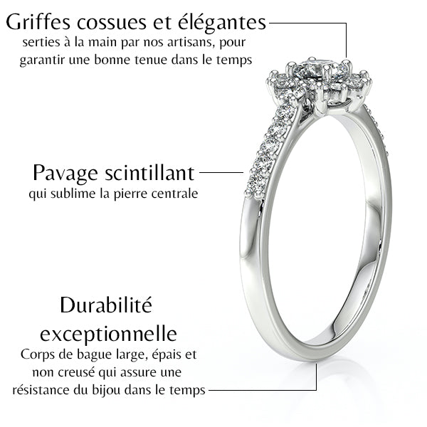 Bague entourage diamant noir Pour la Vie - 8