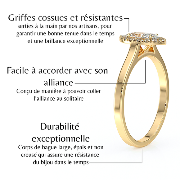 Bague entourage diamant Promets Moi - 10