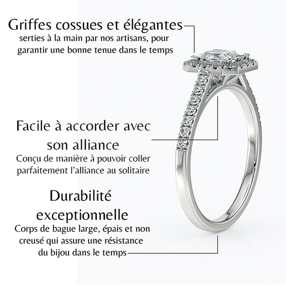 Bague entourage diamant Promets Moi - 1
