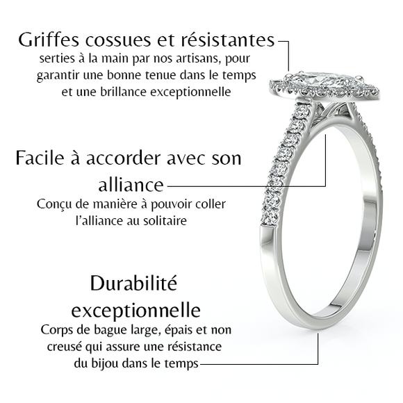 Bague entourage diamant Promets Moi - 2