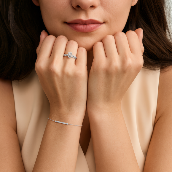 Bague entourage émeraude et diamant Promets Moi - 3