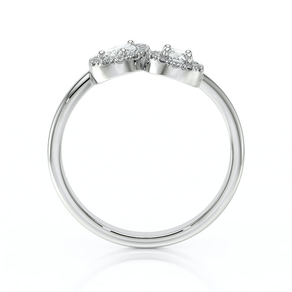 Bague entourage diamant noir Toi et Moi