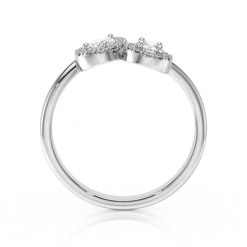 Bague entourage saphir rose et diamant Toi et Moi