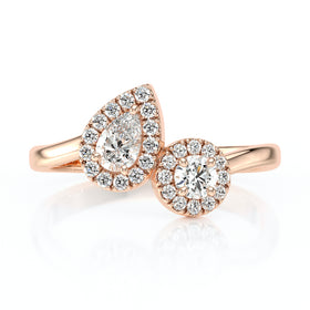 Bague entourage diamant Toi et Moi