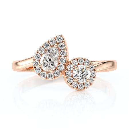 Bague entourage diamant Toi et Moi