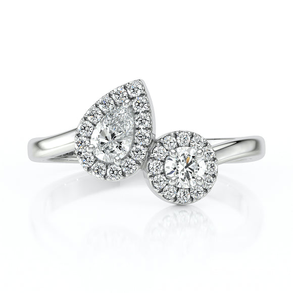 Bague entourage diamant Toi et Moi