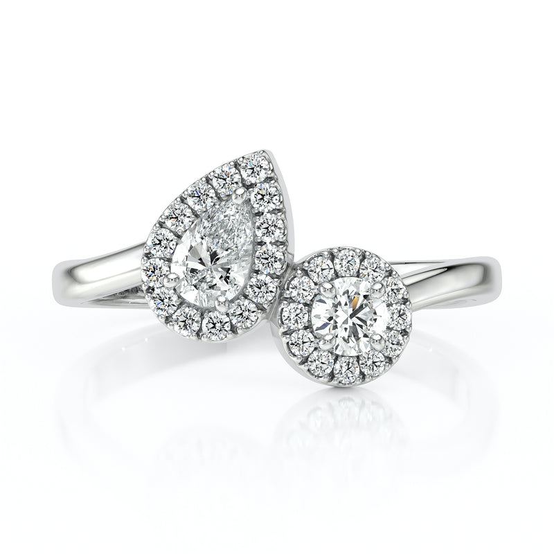 Bague entourage diamant Toi et Moi