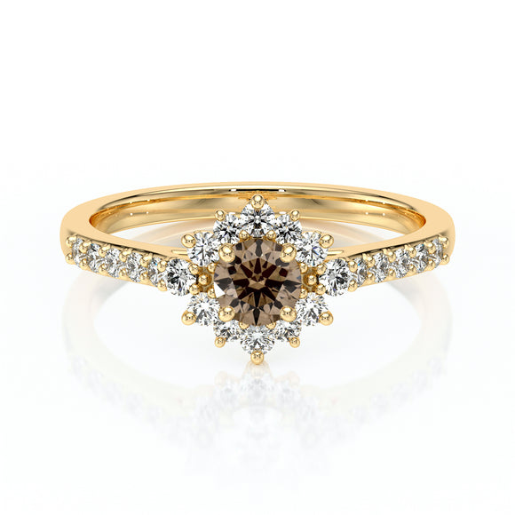 Bague entourage diamant chocolat Pour la Vie - 8