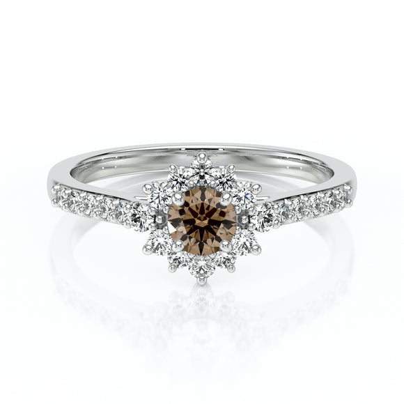 Bague entourage diamant chocolat Pour la Vie - 8