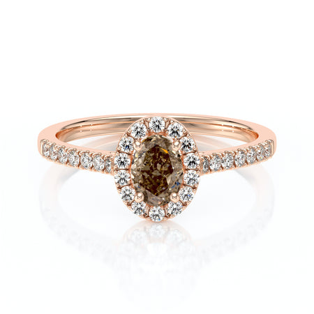 Bague entourage diamant chocolat Promets Moi - 3