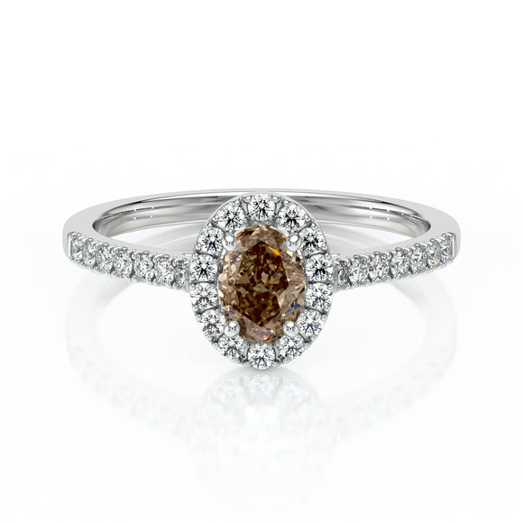 Bague entourage diamant chocolat Promets Moi - 3