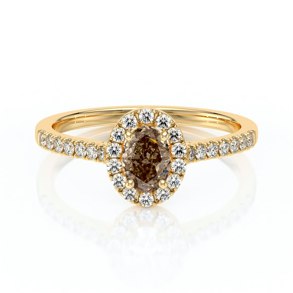 Bague entourage diamant chocolat Promets Moi - 3