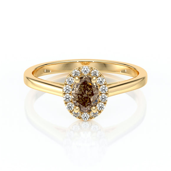Bague entourage diamant chocolat Promets Moi - 5