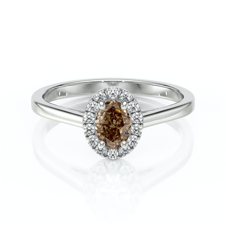 Bague entourage diamant chocolat Promets Moi - 5