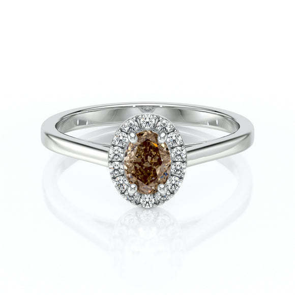 Bague entourage diamant chocolat Promets Moi - 5