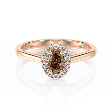 Bague entourage diamant chocolat Promets Moi - 5