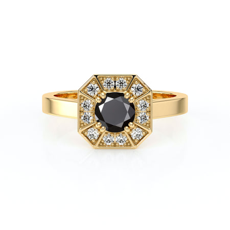 Bague entourage diamant noir Coup de Foudre - 12