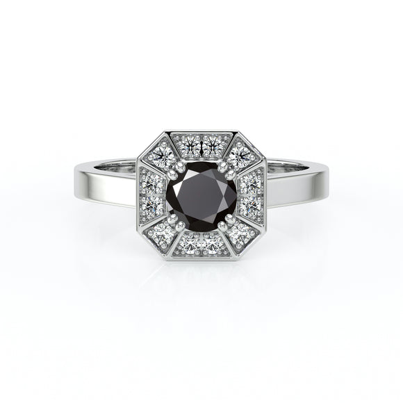 Bague entourage diamant noir Coup de Foudre - 12