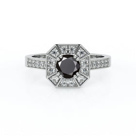 Bague entourage diamant noir Coup de Foudre - 13