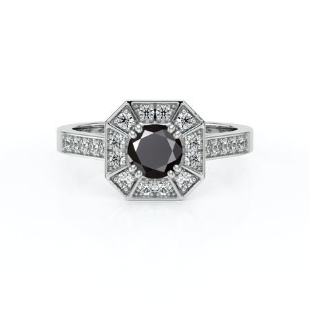 Bague entourage diamant noir Coup de Foudre - 13