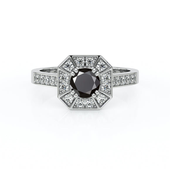 Bague entourage diamant noir Coup de Foudre - 13