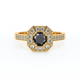 Bague entourage diamant noir Coup de Foudre - 13
