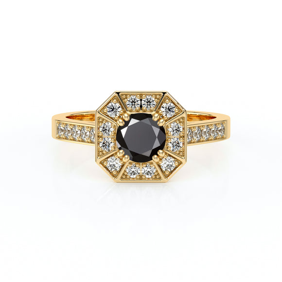 Bague entourage diamant noir Coup de Foudre - 13