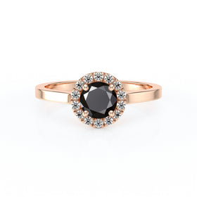 Bague entourage diamant noir Coup de Foudre - 14