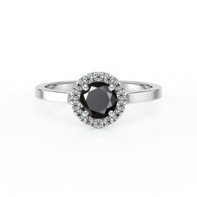 Bague entourage diamant noir Coup de Foudre - 14