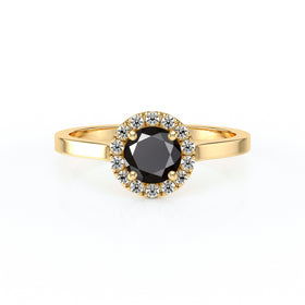 Bague entourage diamant noir Coup de Foudre - 14
