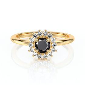 Bague entourage diamant noir Coup de Foudre - 4
