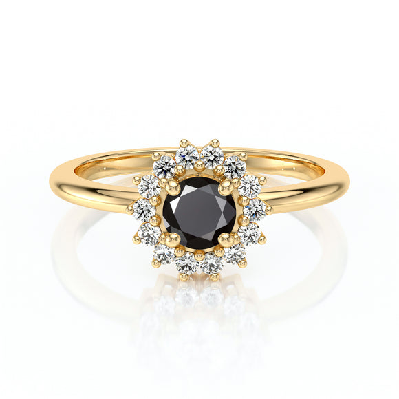 Bague entourage diamant noir Coup de Foudre - 4