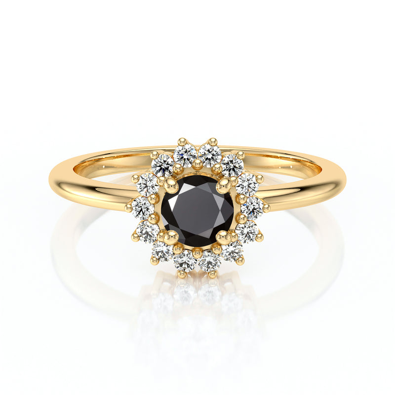 Bague entourage diamant noir Coup de Foudre - 4